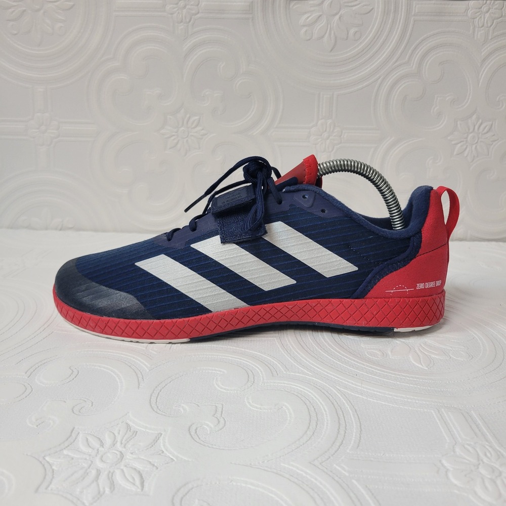 Adidas Weightlifting Shoes The Total Zero Degree Drop Mens‎ Size 7.5 Navy Red